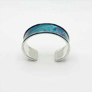Chic Silver and Multicolor Cuff Bracelet